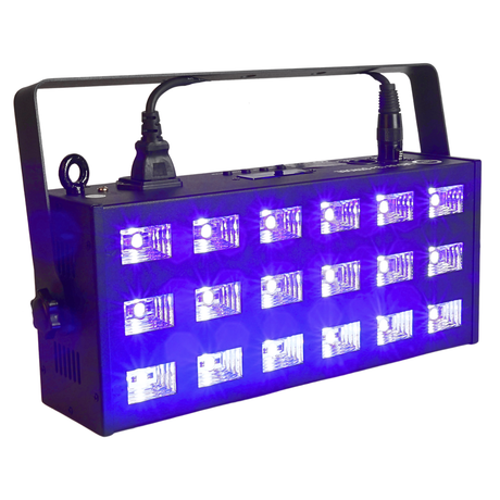 LIGHT4ME LED UV 18x3W kohdevalo + strobe DMX