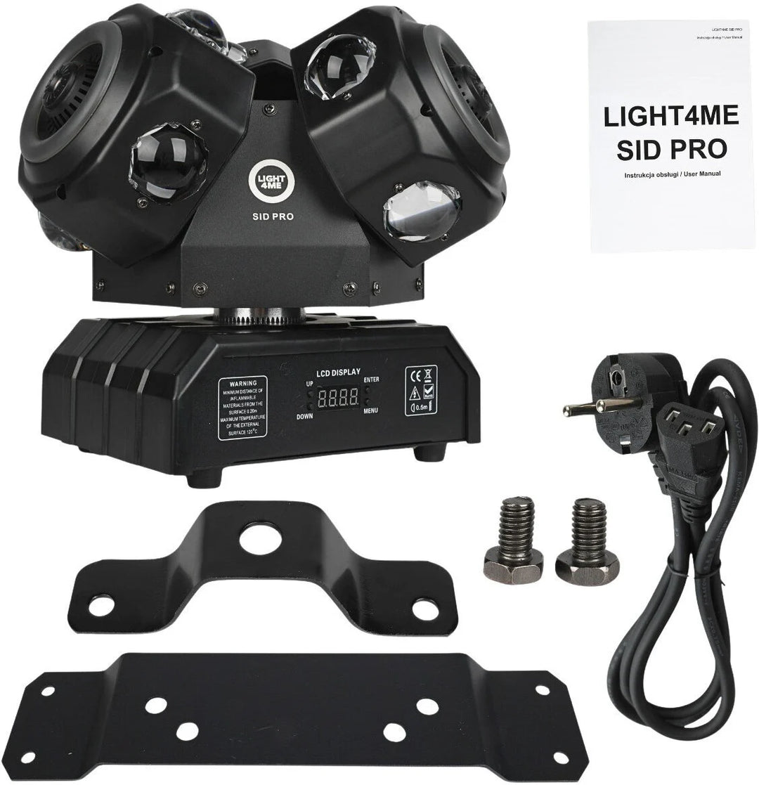 LIGHT4ME SID PRO 5-i-1 bevægelig multieffektlampe -> LIGHT4ME SID PRO 5-i-1 liikkuva moniefektilamppu