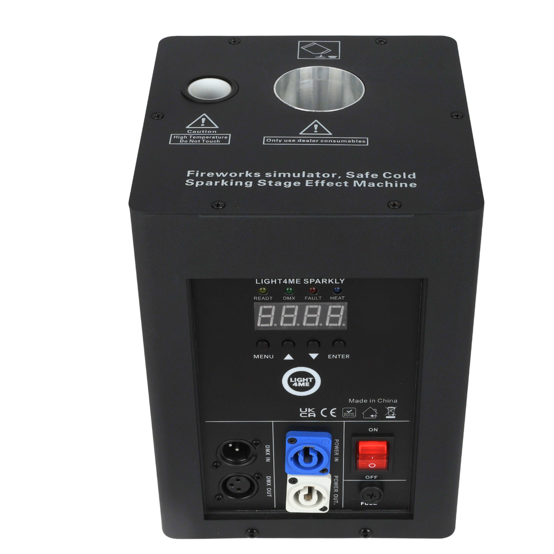 Light4Me SPARKLY Cold Spark Machine 600W DMX langattomalla kaukosäätimellä