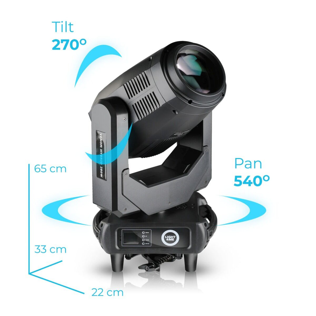 LIGHT4ME VENOM HYBRID 280W hybridiliikkuva pää