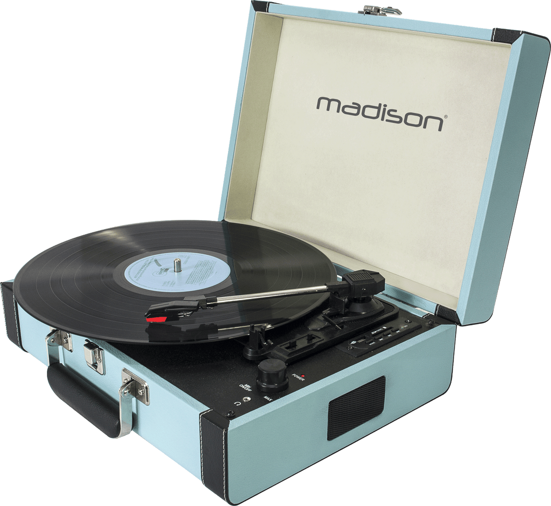 Madison Vintage Levysoitin Bluetoothilla (Vaaleansininen)
