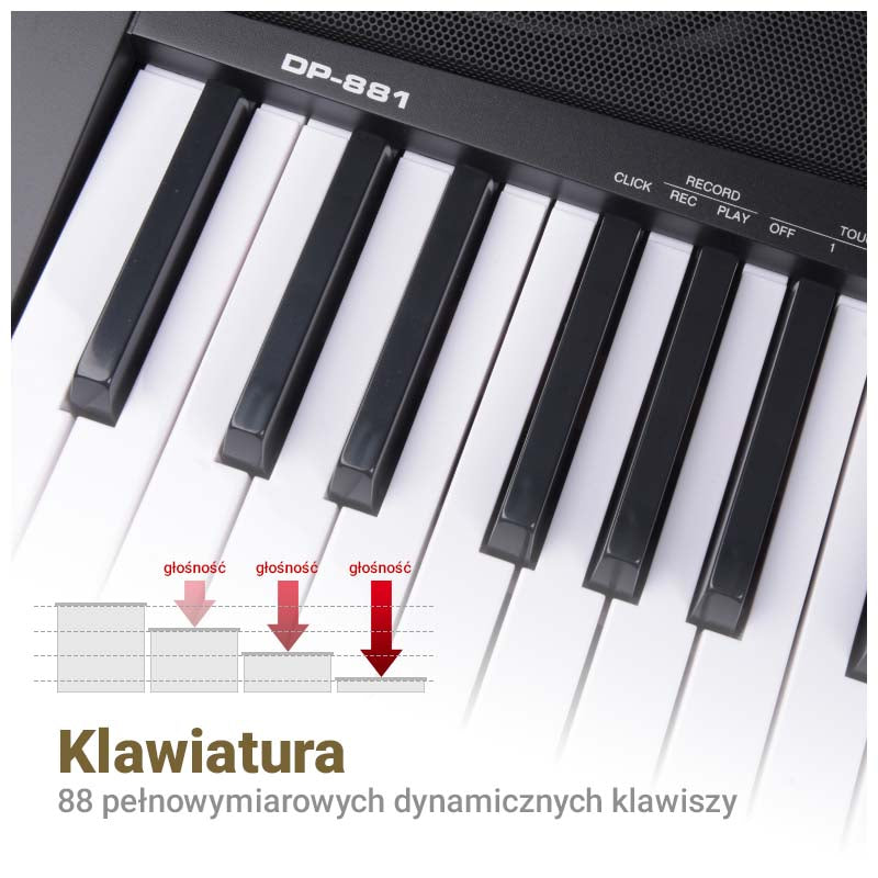 MK WP 881 digipiano oppimisnäppäimet