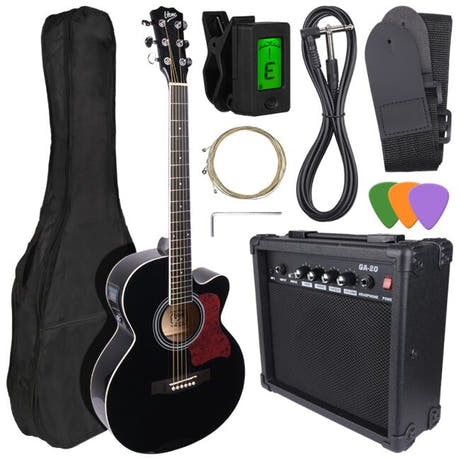 V-Tone EAG SET BK sähkö-akustinen kitara + vahvistin, Sort