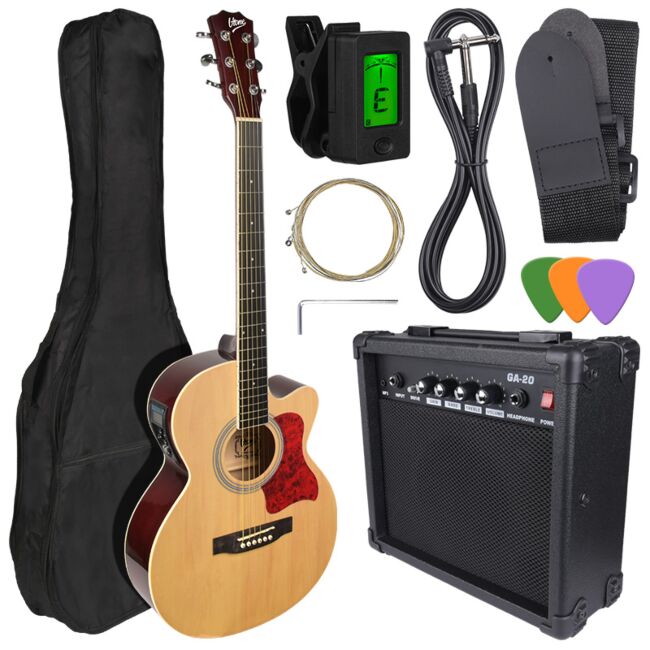 V-TONE EAG SET NT sähköinen akustinen kitara + vahvistin, Naturel