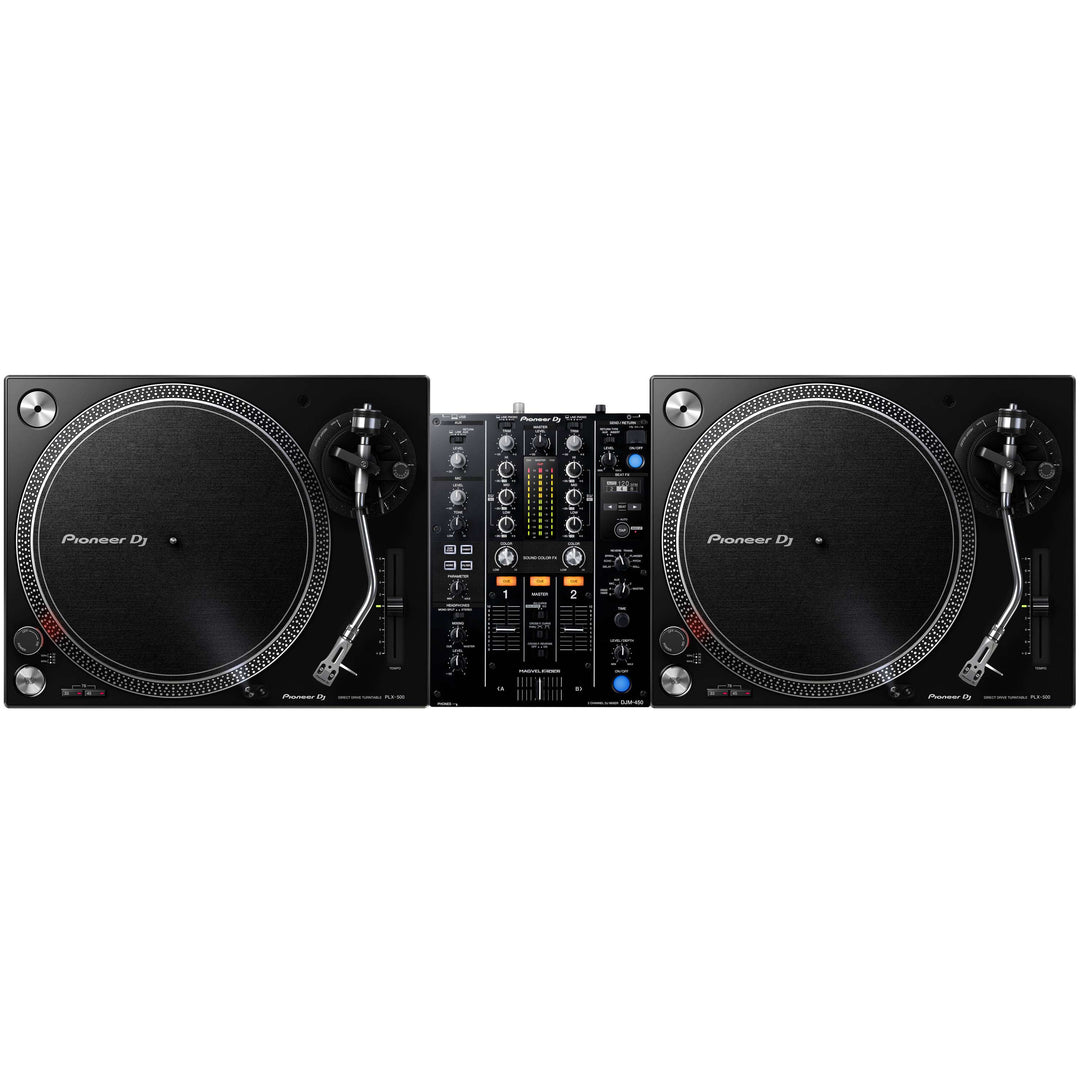Pioneer DJ DJM-450 + PLX-500-K -paketti