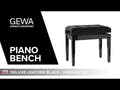 GEWA Pianotuoli Deluxe Leather Black, Highgloss - Black cover made of artificial leather