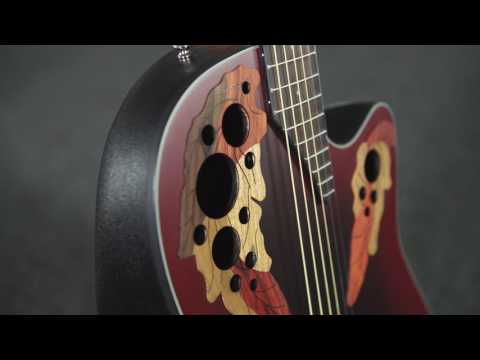 Ovation E-Acoustic Kitarat Celebrity Elite Mid Cutaway - Ruby Red (CE44-RR-G)