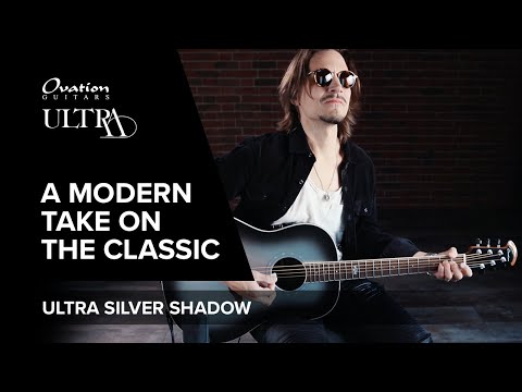 Ovation E-Acoustic Kitarat Pro Series Ultra Mid-Depth Non-Cutaway - Silver Shadow (1516SSM-G)