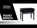 GEWA Pianotuoli Deluxe - säilytystila - Black highgloss