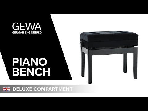 GEWA Pianotuoli Deluxe - säilytystila - Black highgloss