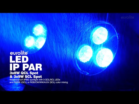 EUROLITE LED IP PAR 3x8W QCL -kohdevalo