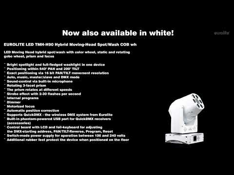 EUROLITE LED TMH-H90 Hybrid Liikkuvat päät Spot/Wash COB wh