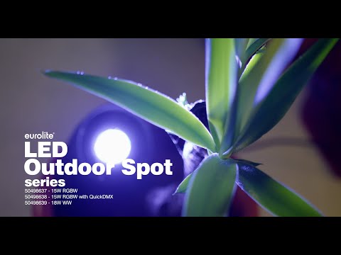 EUROLITE LED Ulko-Spot 15W RGBW QuickDMX telineellä