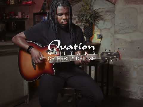 Ovation E-Acoustic Kitarat Celebrity Elite Deluxe Deep Contour - Peach Burst Satin (CDX40-PB-G)