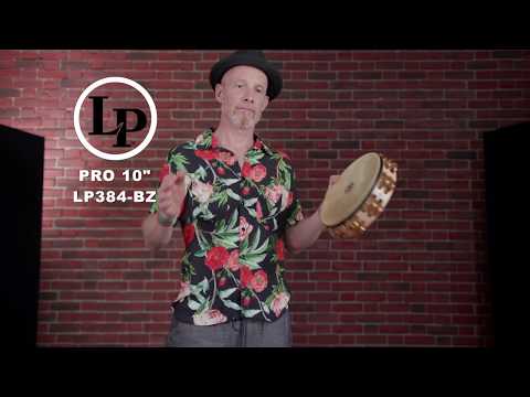 Latin Pundistussoittimet Tambourine Pro 10 in Double Row With Head - 10" Brass/Bronze (LP384-BB)