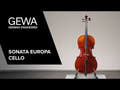 GEWA Sonata Europa cello 4/4, sat op med carbonbue og taske