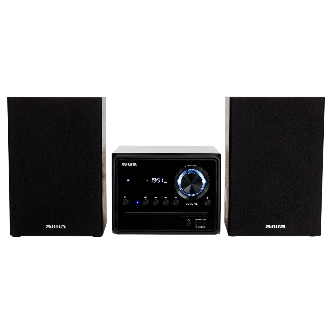 AIWA MCBT-350 Micro Hi-Fi -järjestelmä 20 W Bluetoothilla, CD:llä, FM:llä ja USB:llä