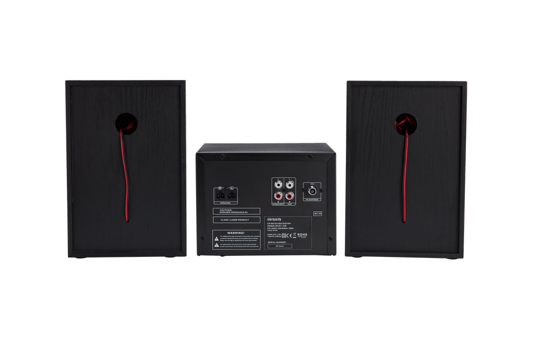 AIWA MCBT-350 Micro Hi-Fi -järjestelmä 20 W Bluetoothilla, CD:llä, FM:llä ja USB:llä