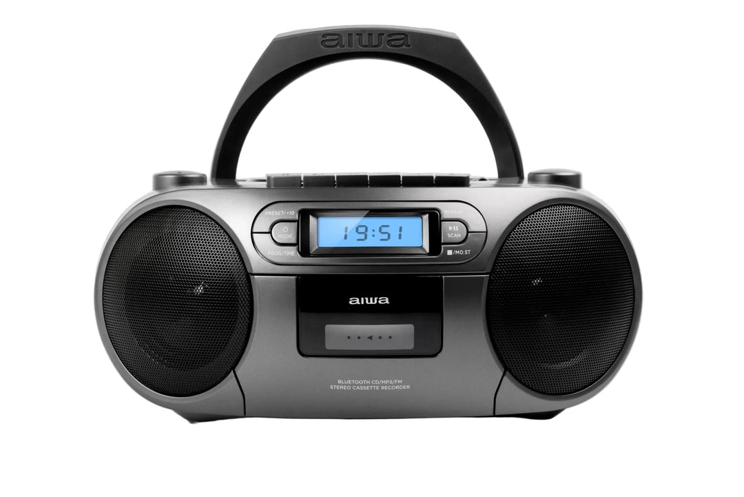AIWA RC-250 Boombox – CD, Kassette, Bluetooth & FM, grå