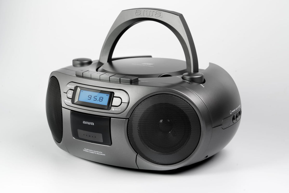 AIWA RC-250 Boombox – CD, Kassette, Bluetooth & FM, grå