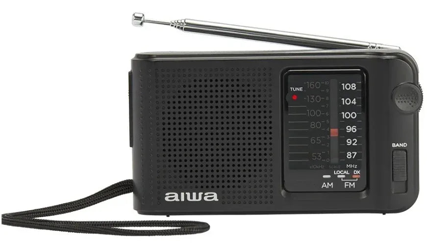 AIWA RS-10-taskuradio AM/FM- ja FM DX -vastaanotolla sekä kuulokkeilla