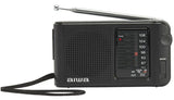 AIWA RS-10-taskuradio AM/FM- ja FM DX -vastaanotolla sekä kuulokkeilla