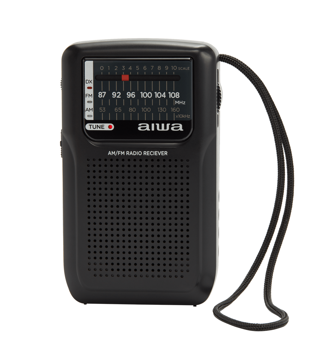 AIWA RS-20-taskuradio AM/FM- ja FM DX -vastaanotolla sekä kuulokkeilla