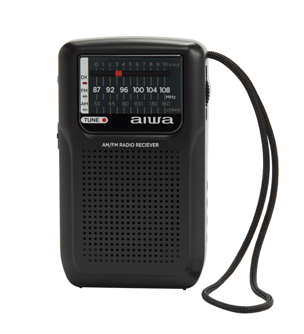 AIWA RS-20-taskuradio AM/FM- ja FM DX -vastaanotolla sekä kuulokkeilla