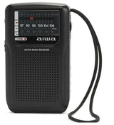 AIWA RS-20-taskuradio AM/FM- ja FM DX -vastaanotolla sekä kuulokkeilla
