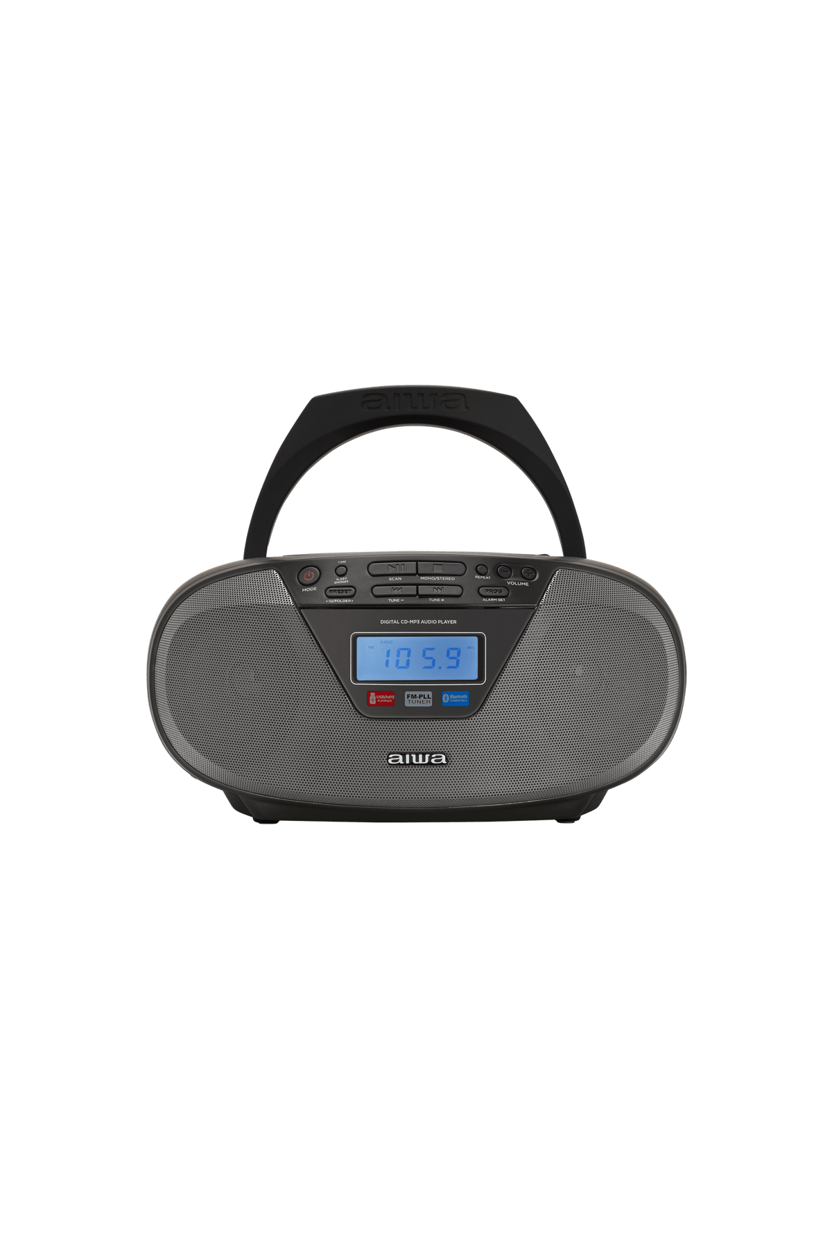 AIWA CDT-200 Boombox – CD, Bluetooth, USB & FM-radio, sort