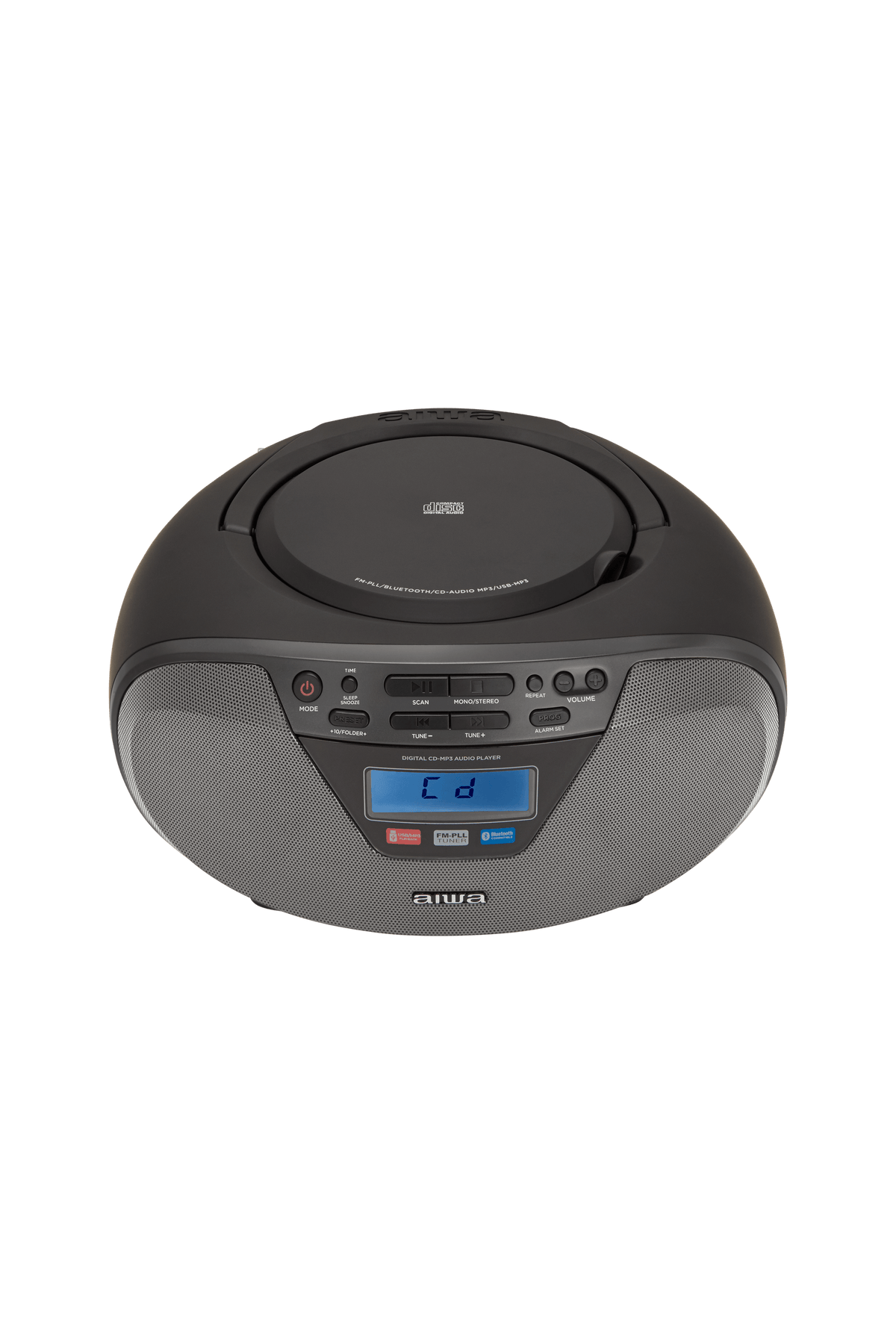 AIWA CDT-200 Boombox – CD, Bluetooth, USB & FM-radio, sort