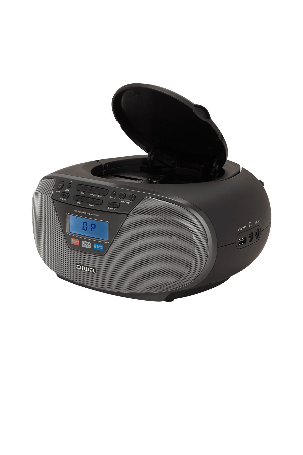 AIWA CDT-200 Boombox – CD, Bluetooth, USB & FM-radio, sort