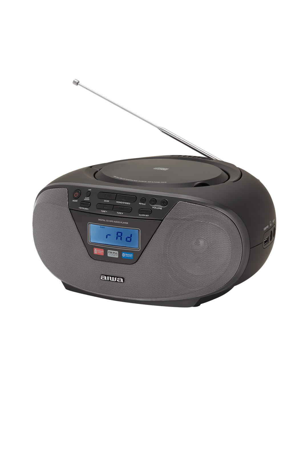 AIWA CDT-200 Boombox – CD, Bluetooth, USB & FM-radio, sort