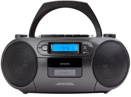 AIWA RC-250 Boombox – CD, kasetti, Bluetooth ja FM, musta