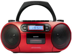 AIWA RC-250 Boombox – CD, Kassette, Bluetooth & FM, rød