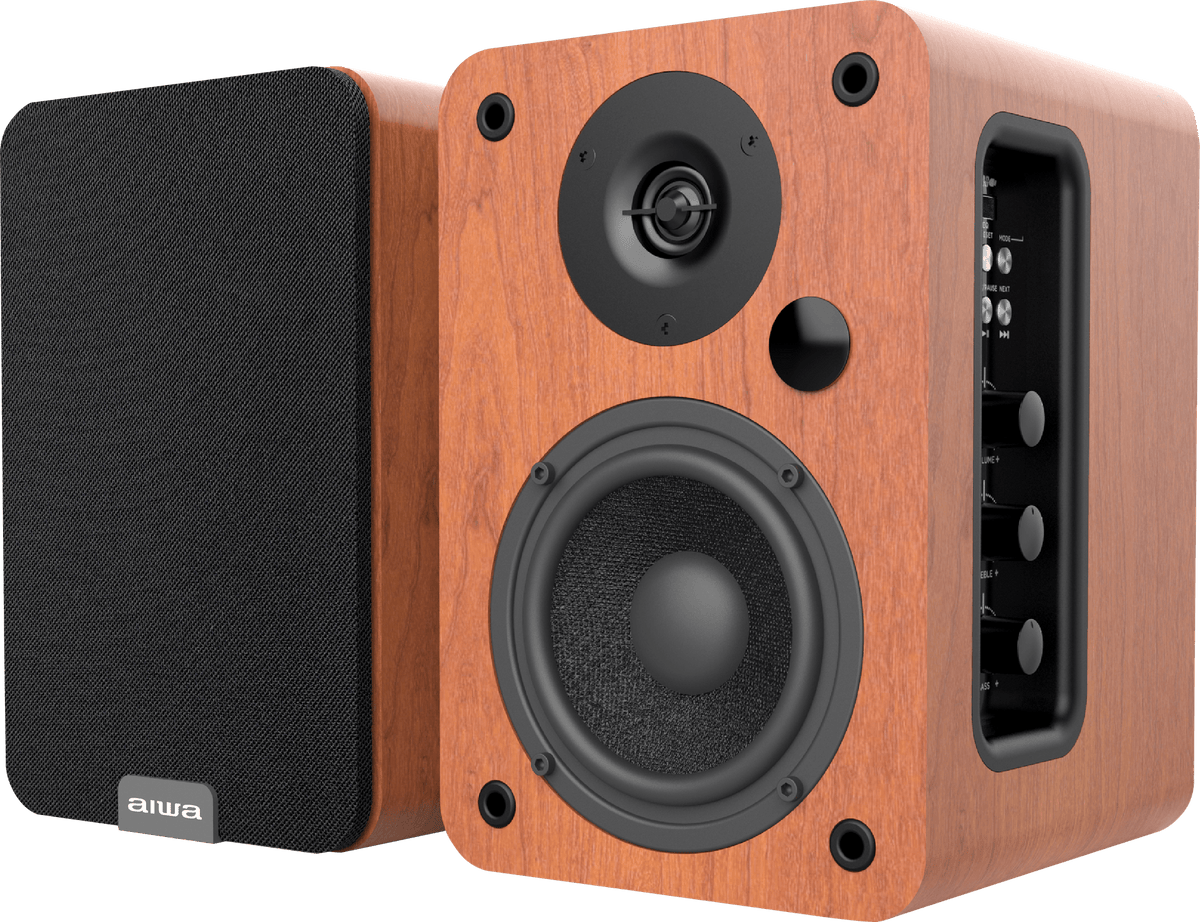 AIWA SPA-200 Aktive Bluetooth Højttalere, brun