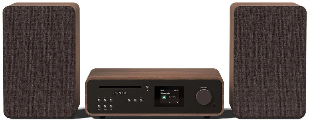 Pure Classic Stereo Hi-Fi System – DAB+, CD, Bluetooth, 100W, Valnød