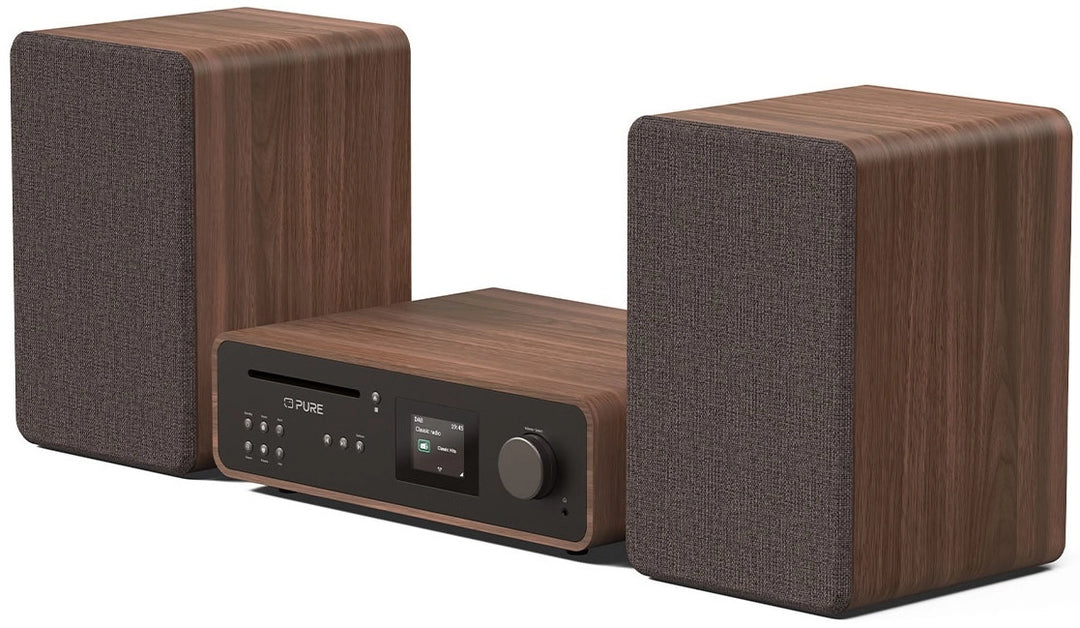 Pure Classic Stereo Hi-Fi System – DAB+, CD, Bluetooth, 100W, Valnød