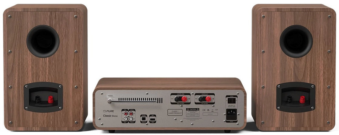 Pure Classic Stereo Hi-Fi System – DAB+, CD, Bluetooth, 100W, Valnød