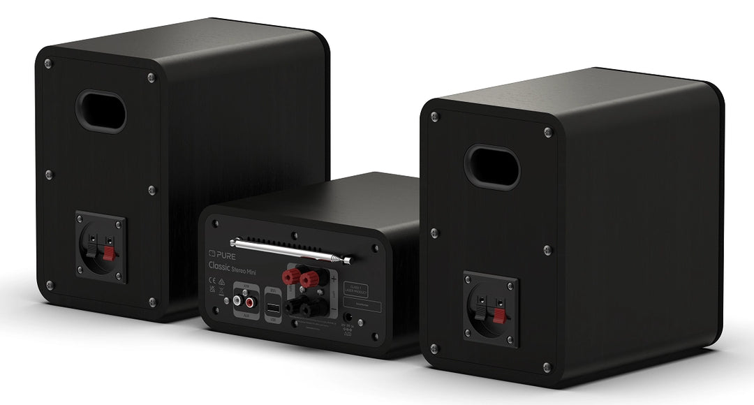 Pure Classic Stereo Mini Hi-Fi System – DAB+, CD, Bluetooth, 40W, Musta