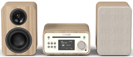 Pure Classic Stereo Mini Hi-Fi System – DAB+, CD, Bluetooth, 40W, Egetræ