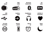 Pure Classic Stereo Mini Hi-Fi System – DAB+, CD, Bluetooth, 40W, Egetræ