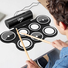 V-TONE RD7 Elektronisk Rumpuset – Roll-Up Drum Kit med 7 Pads, Polkimet og Højtalere
