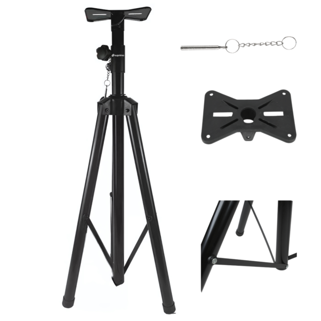 Kaiutinjalusta Tripod Musta turvatapilla