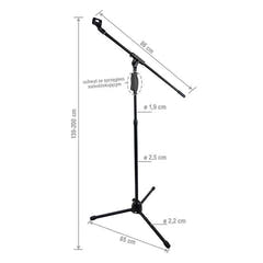 Mikrotoniteline boom-varrella – säädettävä 139–200 cm