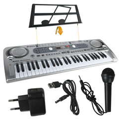 SUPRIMO 824 USB Kosketinsoittimet med mikrofon, MP3-afspiller og nodestativ