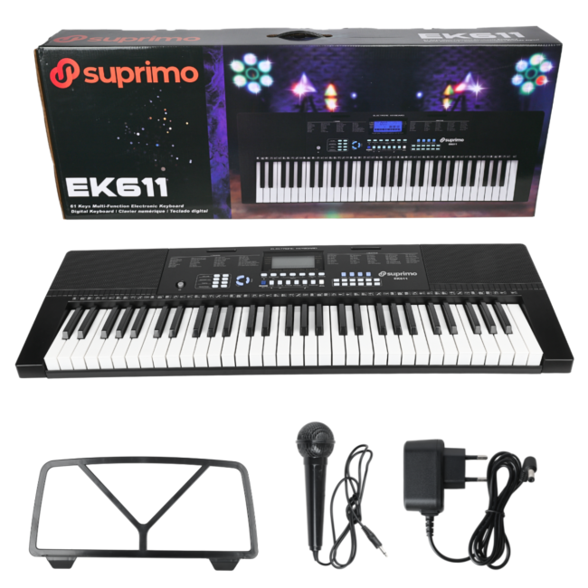 Suprimo EK611 Kosketinsoittimet 61 Tangenter, Sort