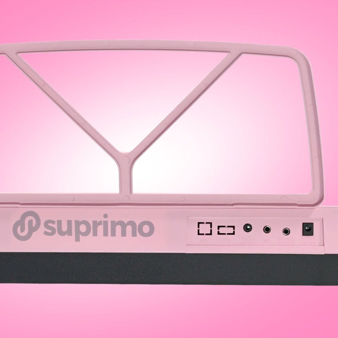 SUPRIMO Kosketinsoittimet 61 kosketinta Pinkki mukana Mikrofon ja Nuottiteline