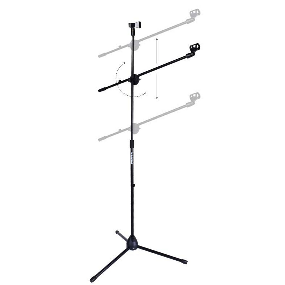mikrotonit statiiv M1 med Boomarm til 2 mikrofoner – Sort