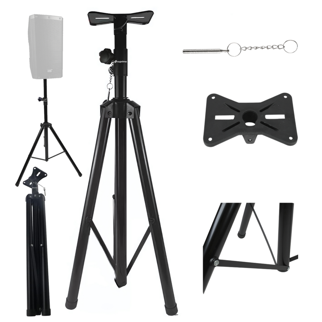 Kaiutinjalusta Tripod Musta turvatapilla
